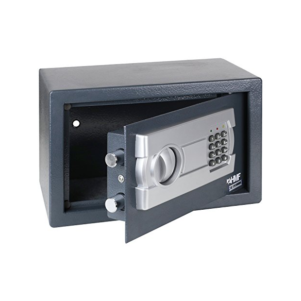 HomeSafe HV20K Caja fuerte con Cerradura de Calidad 20x31x20cm WxHxD Negro Satén de Carbón 